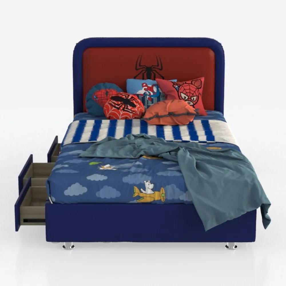 Marvel Spider Man Plastic 3D-Footboard Twin Bed by