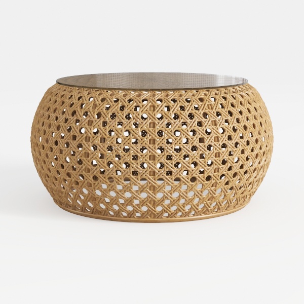 round coffee table-Glamorous Rattan