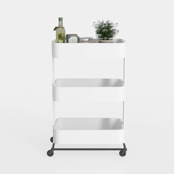 TOOLF Metal Rolling Storage Cart, 3-Tier Utility