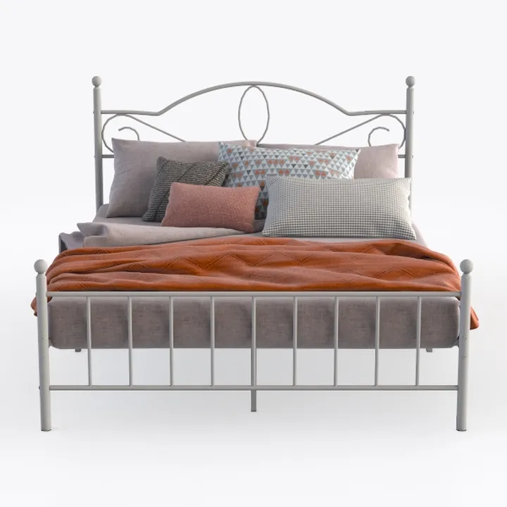 Metal Platform Full Bed Frame with Headboard