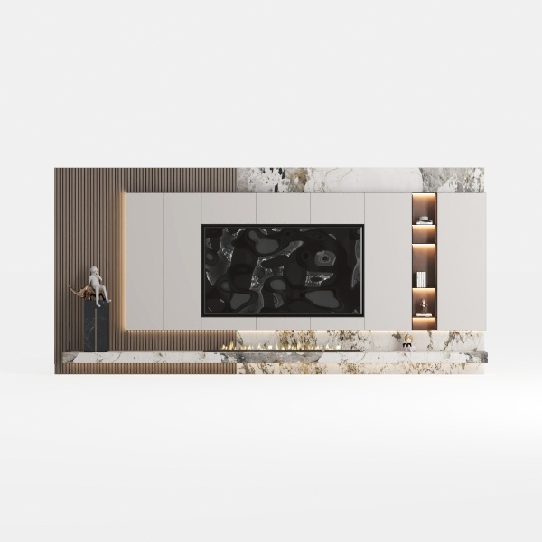 background wall with fireplace-Design on FIRE!