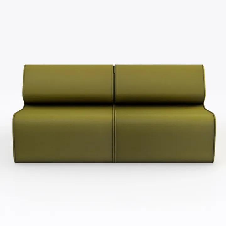 Minimalist Olive Green Fabric Loveseat Sofa 3D Model