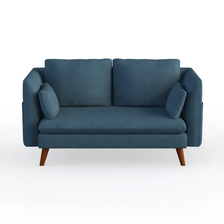 Benjara Sofa Brad 58 Inch Loveseat, Velvet Reversi