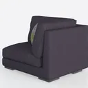 Modern Dark Gray Fabric L Shape Corner Sofa With Decorative Throw Pillows 3D Model Left 45 Degree View