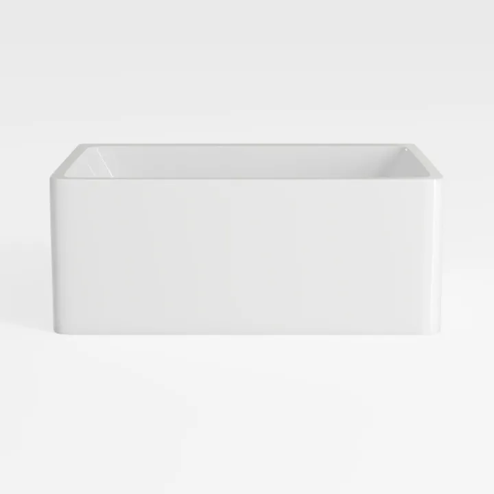 Minimalist White Acrylic Freestanding Bathtub 3D Model