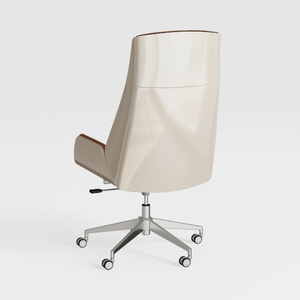 Modern Leather Metal Office Chair High Back 3D Model