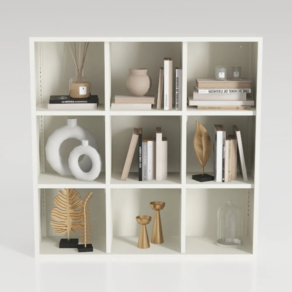 Cozy Castle White Bookshelf, 3-Tier Open Shelf
