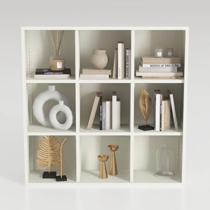 Cozy Castle White Bookshelf, 3-Tier Open Shelf