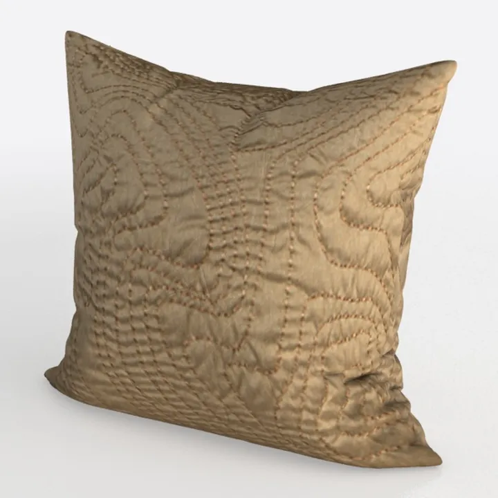 Quilted Fabric Decorative Throw Pillow 3D Model