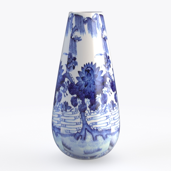 Denique Vintage Blue and White Porcelain Vase