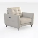 Modern Minimalist Tufted Leather Armchair 3D Model Right 45 Degree View