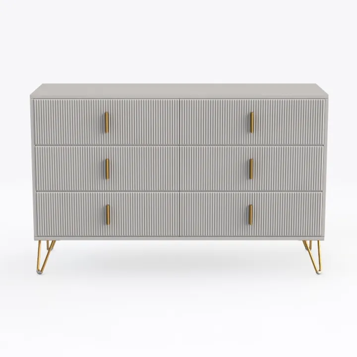 White Dresser with 7 Drawer - 55” Wide Fluted