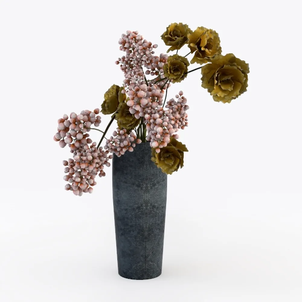 Blue Ceramic Vase Set - 3 Blue Small Vases,