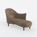 Modern Tufted Fabric Chaise Lounge Lounge Chair 3D Model Left 45 Degree View