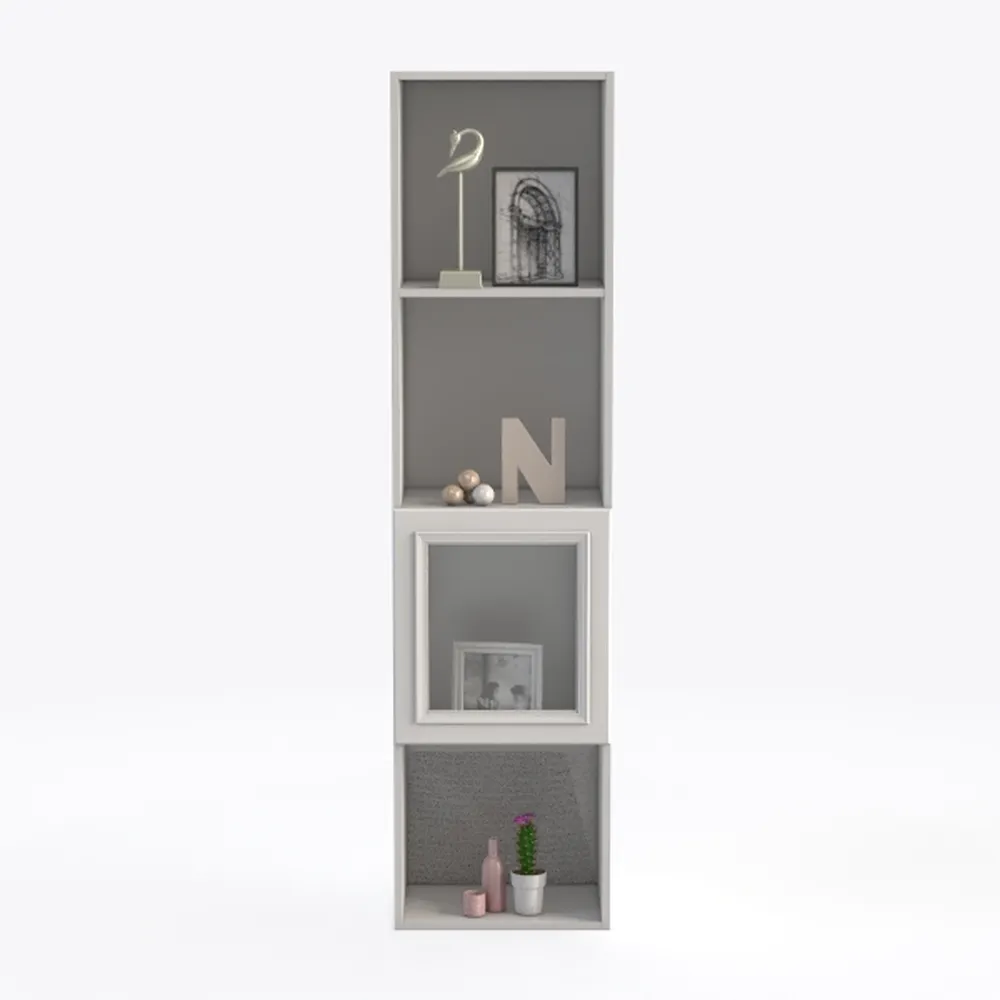 VECELO 4-Tier Bookcase, Modern Storage Cabinet