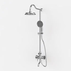 Polished Chrome Vintage Wall Mounted Shower System 3D Model