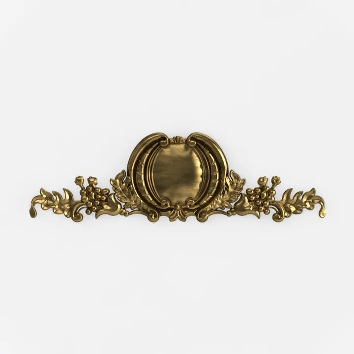 Vintage Brass Ornate Furniture Applique Carved Decorative 3D Model