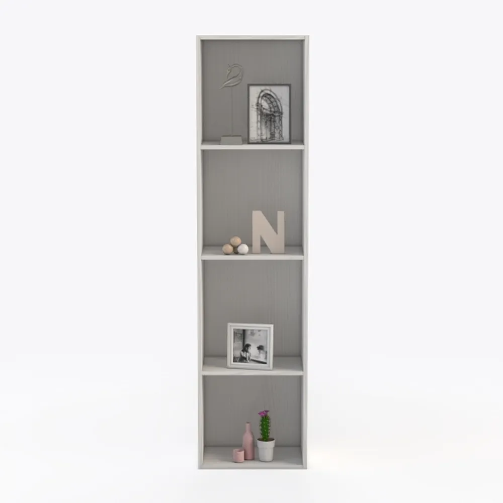 VECELO 4-Tier Bookcase, Modern Storage Cabinet