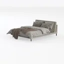 Acme Valda Upholstered Fabric Queen Platform Bed i Left 45 Degree View