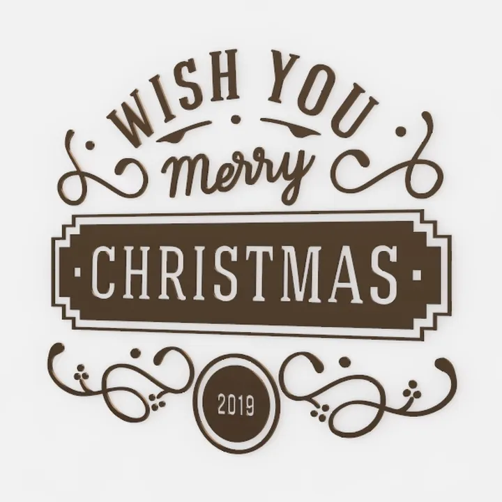 Vintage Christmas Wall Decor Sign 3D Model