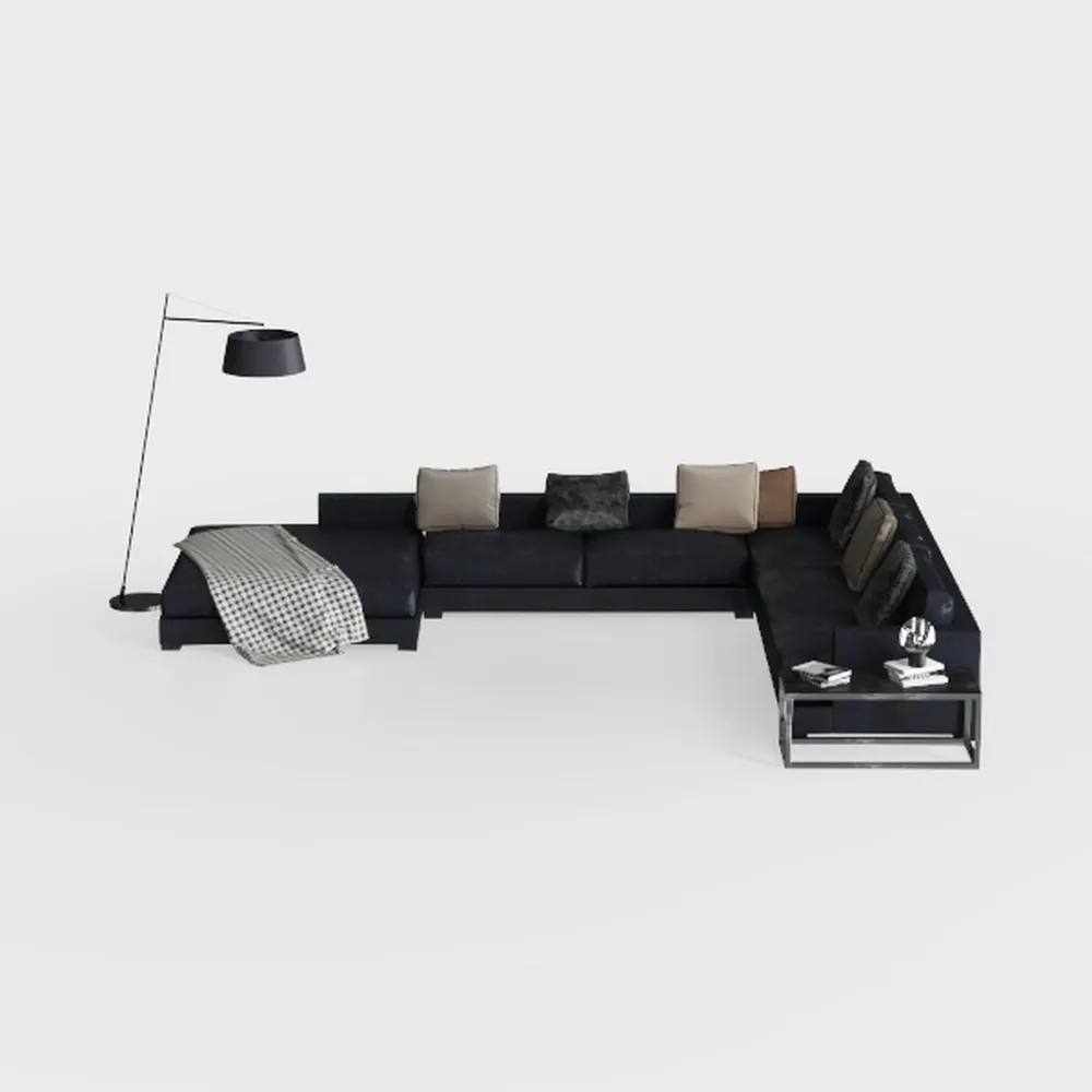 Cloud Sectional Couch with L-Shape Chaise, Modern