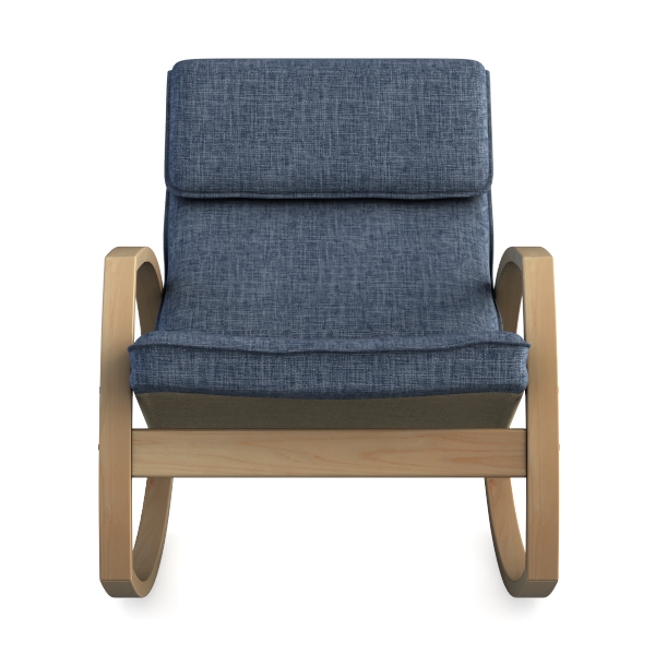 VESCASA Upholstered Linen Rocking Chair with Chann
