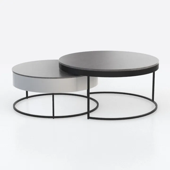 Ø 27.5" Modern Nesting Coffee Table Set of 2 -
