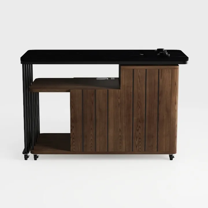 4 Drawer File Cabinet, Fluted Wood Lateral Filing
