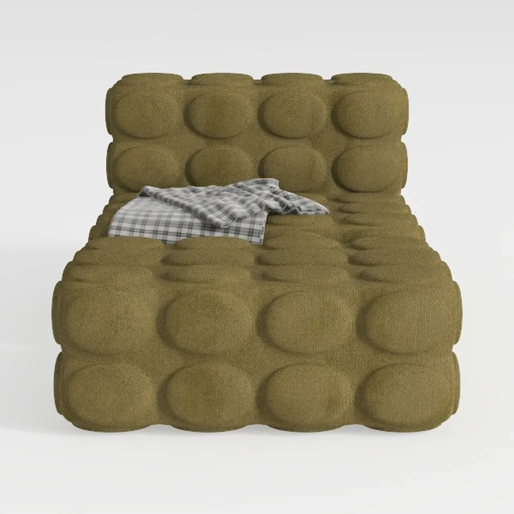 Olive Green Chenille Polyester Soft Bean Bag Chair