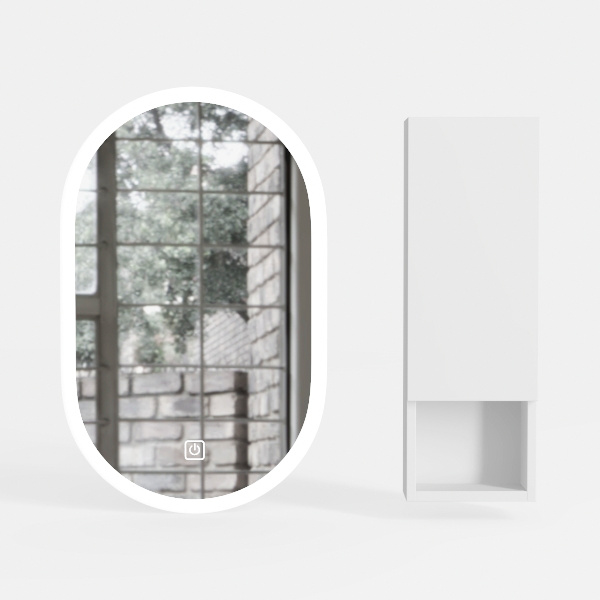 Single Beveled Edge Frameless Wall Mount Bathroom