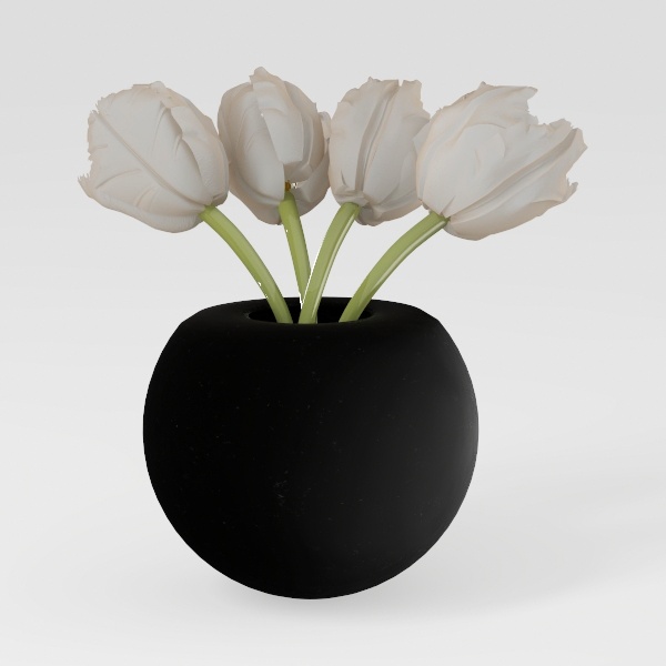 INS Nordic Black Ball Flower Vase Ceramic Pot Artifical Flowers Home Office Entrance Shelf Decoration Round White Vase