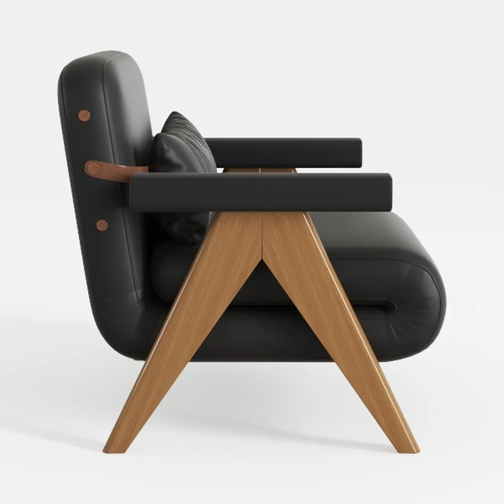 AODAILIHB Mid Century Modern Chairs Set of 2 Black