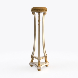 French Style Carved Wood Tall Plant Stand Pedestal 3D Model