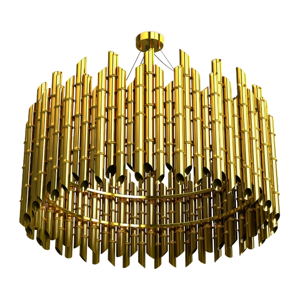 Antique Brass Ceiling Light Fixture in Drum Shape,