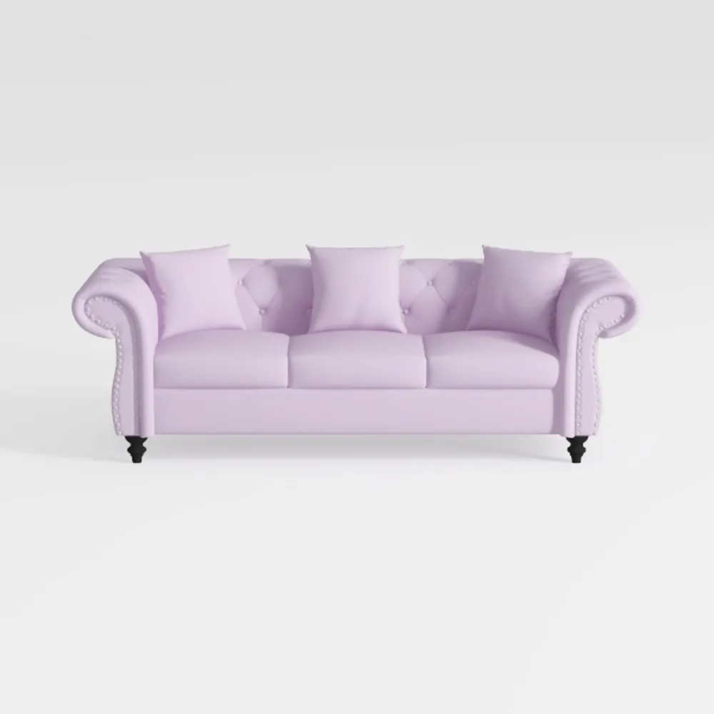 Velvet Chaise Lounge Button Tufted Nail Trim 