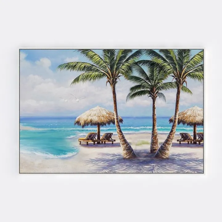 LAIART Beach Canvas Wall Art for Bathroom With
