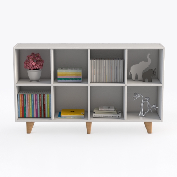 Tangkula 6 Cube Low Bookshelf, 2-Tier Short Wood