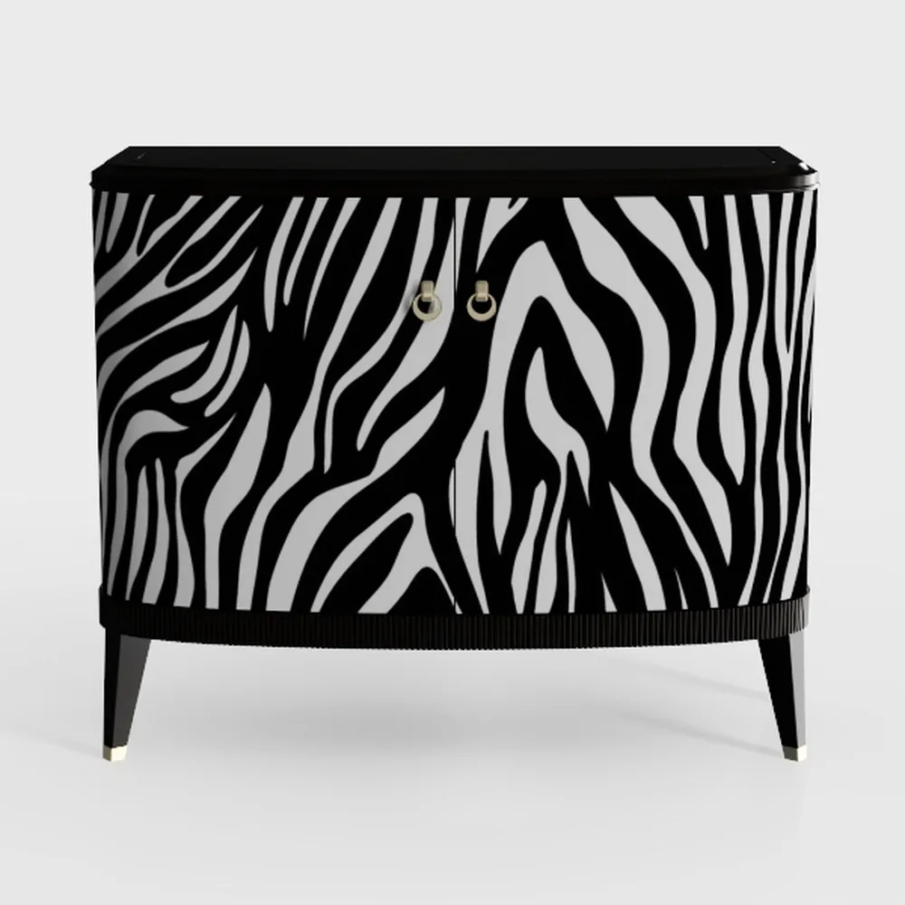 HLR Sideboard Cabinet with 2 Mirror Doors, Modern 