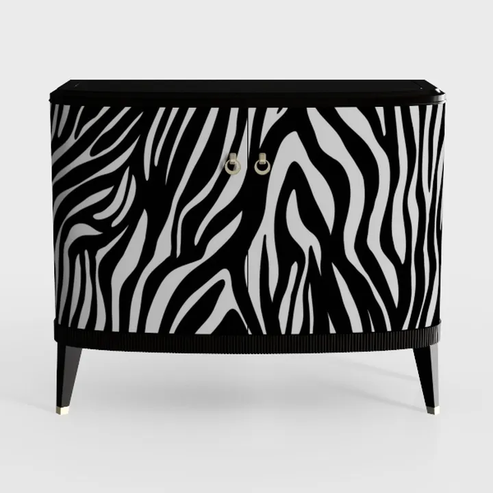 HLR Sideboard Cabinet with 2 Mirror Doors, Modern 