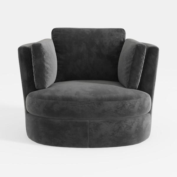 Accent Barrel Chair, Modern Button Tufted Velvet