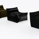 Black Living Room Recliner Sofa for Elderly Right 45 Degree View