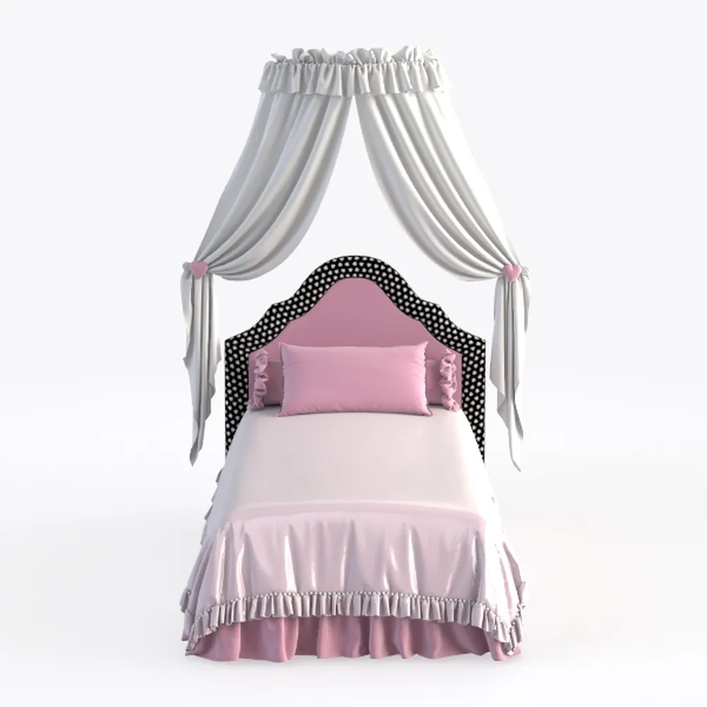 Benjara Classic Metal Twin Size Canopy Bed with Sc