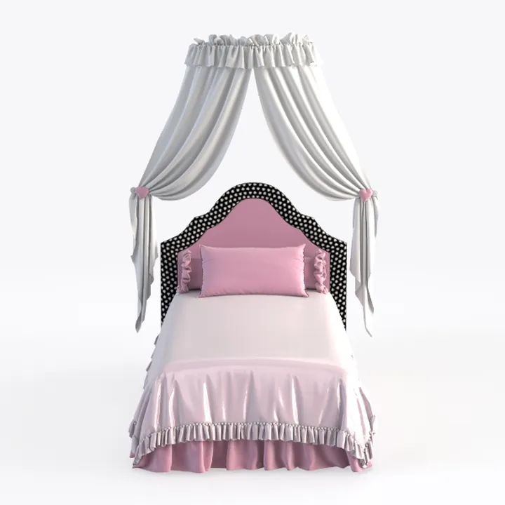 Benjara Classic Metal Twin Size Canopy Bed with Sc