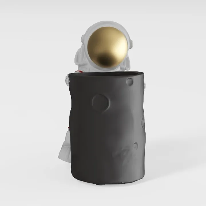 Ceramic Black Vase Home Decor, 9 Inch Wide Mouth