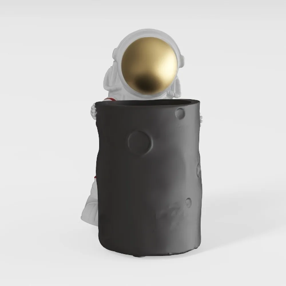 Ceramic Black Vase Home Decor, 9 Inch Wide Mouth