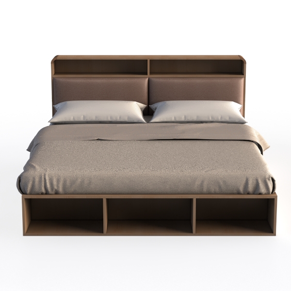 BOWERY HILL Brown Finished Wood 4-Drawer King Size