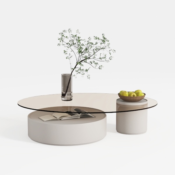 LONYKE 2-Piece Boho Farmhouse Nesting Table with