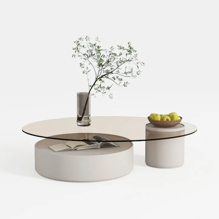 LONYKE 2-Piece Boho Farmhouse Nesting Table with