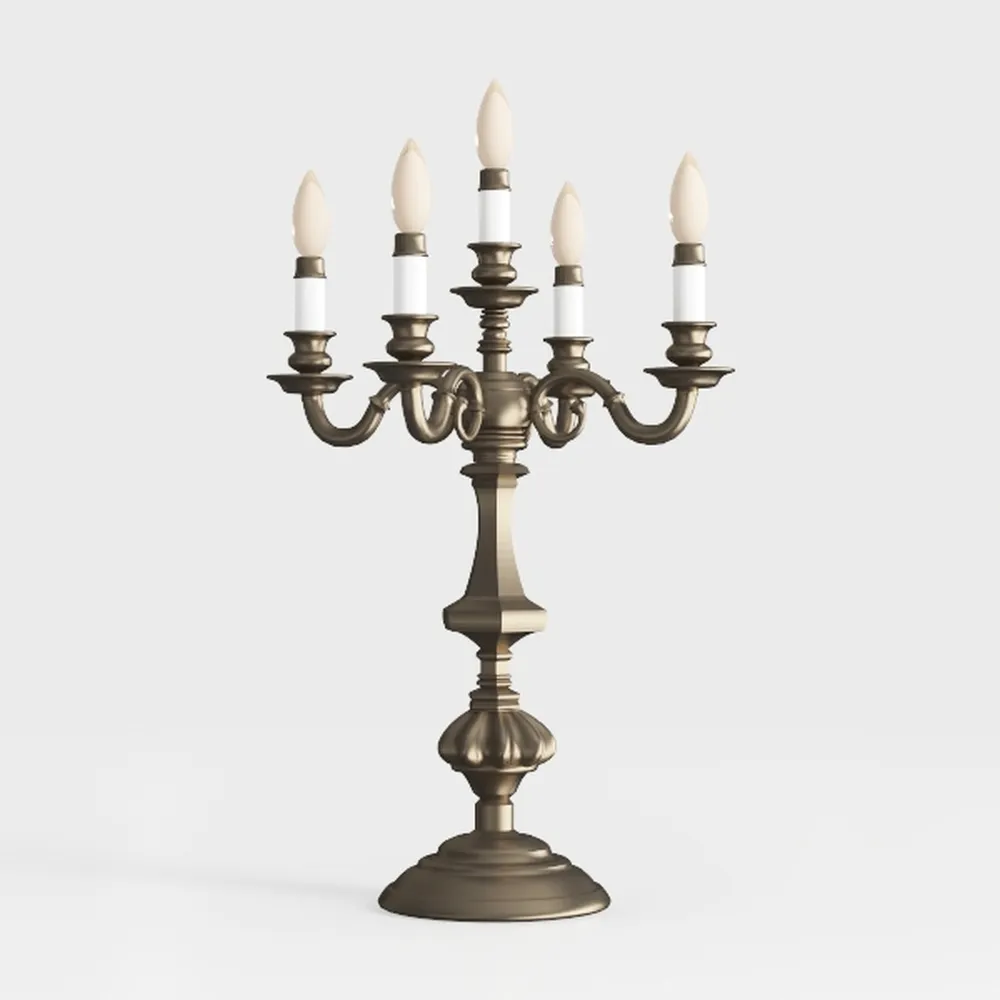 5 Arms Candle Holder, 5 Arms Alloy Candle Holder