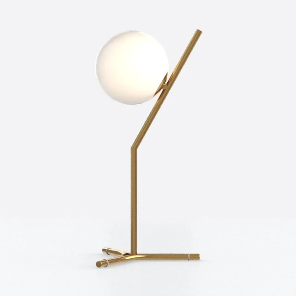 Globe Table Lamp with Milky White Glass Globe